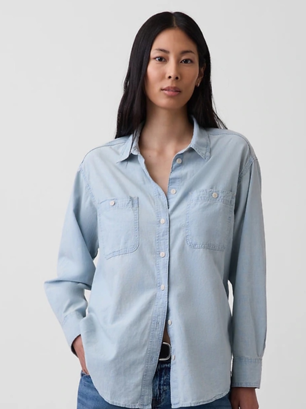 Ralph Lauren Pale Blue Denim-Style Button Down Shirt